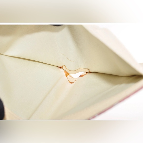 BVLGARI Bi-Fold Wallet Canvas Leather Pink Ivory Women Used Auth - Picture 9 of 14